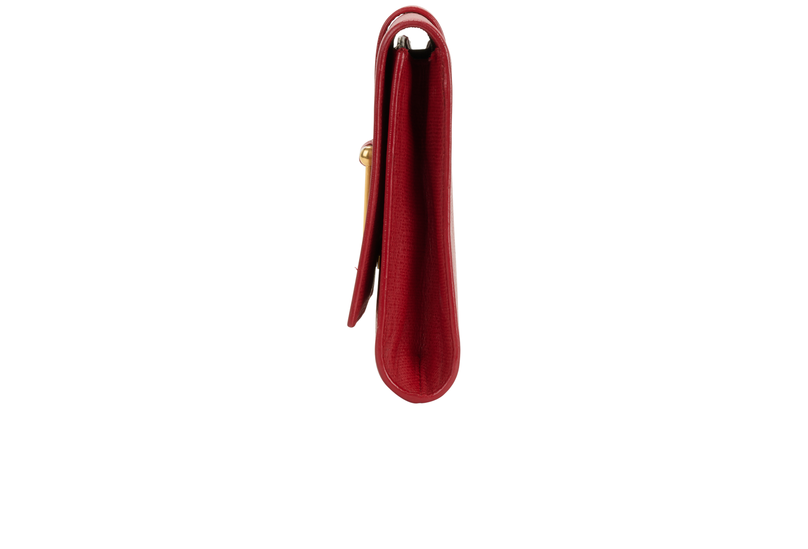 Ligne Y Clutch, &pound;320, Handbags, Red, Leather, Bottom view